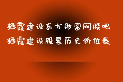 栖霞建设东方财富网股吧 栖霞建设股票历史价位表_https://www.gzqbddp.com_股票知识_第1张