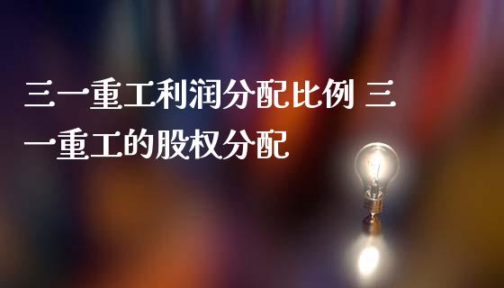 三一重工利润分配比例 三一重工的股权分配_https://www.gzqbddp.com_选股技巧_第1张