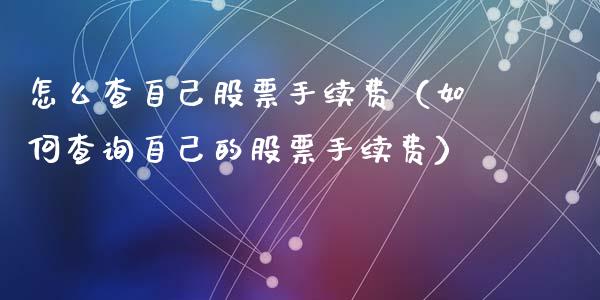 怎么查自己股票手续费（如何查询自己的股票手续费）_https://www.gzqbddp.com_技术分析_第1张