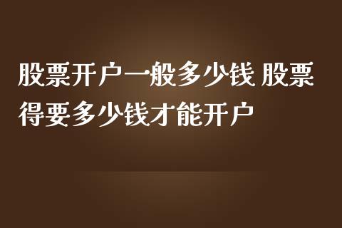股票开户一般多少钱 股票得要多少钱才能开户_https://www.gzqbddp.com_炒股经验_第1张