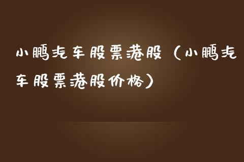 小鹏汽车股票港股（小鹏汽车股票港股价格）_https://www.gzqbddp.com_选股技巧_第1张