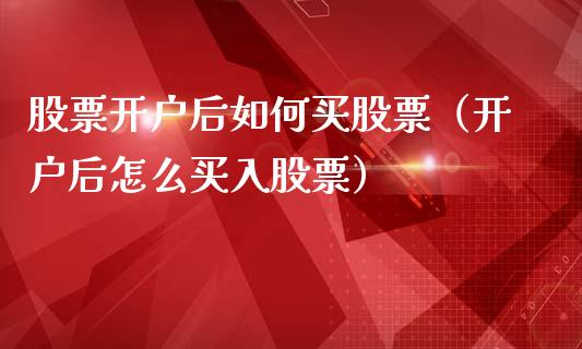 股票开户后如何买股票（开户后怎么买入股票）_https://www.gzqbddp.com_技术分析_第1张