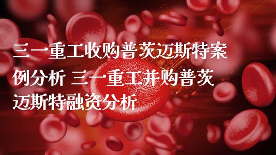 三一重工收购普茨迈斯特案例分析 三一重工并购普茨迈斯特融资分析_https://www.gzqbddp.com_股票知识_第1张