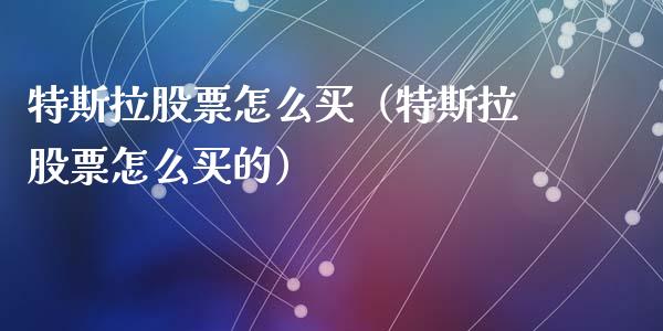 特斯拉股票怎么买（特斯拉股票怎么买的）_https://www.gzqbddp.com_炒股经验_第1张