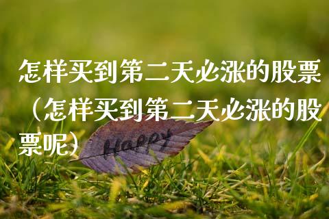怎样买到第二天必涨的股票（怎样买到第二天必涨的股票呢）_https://www.gzqbddp.com_技术分析_第1张