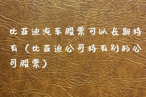 比亚迪汽车股票可以长期持有（比亚迪公司持有别的公司股票）_https://www.gzqbddp.com_炒股经验_第1张