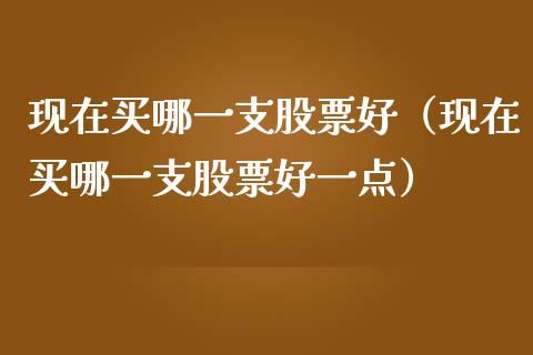 现在买哪一支股票好（现在买哪一支股票好一点）_https://www.gzqbddp.com_选股技巧_第1张