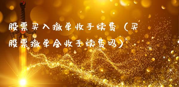 股票买入撤单收手续费（买股票撤单会收手续费吗）_https://www.gzqbddp.com_技术分析_第1张