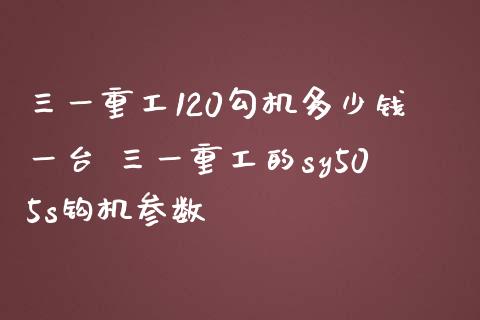 三一重工120勾机多少钱一台 三一重工的sy505s钩机参数_https://www.gzqbddp.com_技术分析_第1张